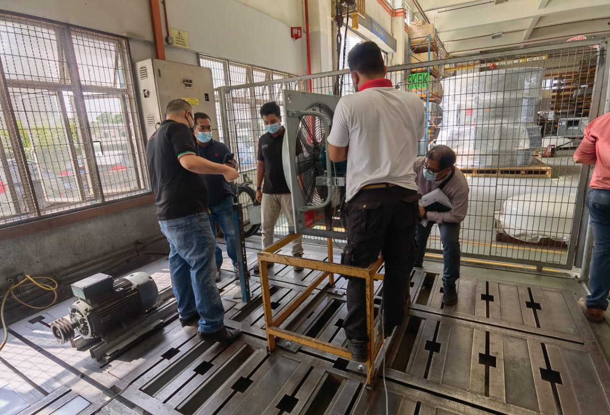 Ipoh_Package3's tweet photo. 18/8/2022
Factory Acceptance Test (FAT) of the ventilation fan for NPS 1, 2, 3 &amp; 4 located at Kruvent Industries Malaysia Sdn. Bhd.
The FAT consists of general arrangement dimension check and functional test to assure that the equipment meets all the contractual specification https://t.co/UlMDfm0dSi