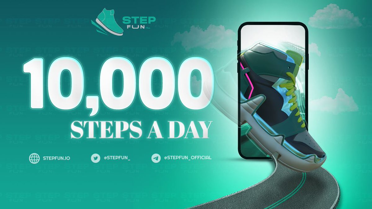 🔥10000 steps a day🔥
👟For people who choose walking as a method of physical activity, it is necessary to find out how many steps they walk a day as a basis.

👟Regular walking helps reduce the risk of a number of health problems

👉 Our official website: stepfun.io