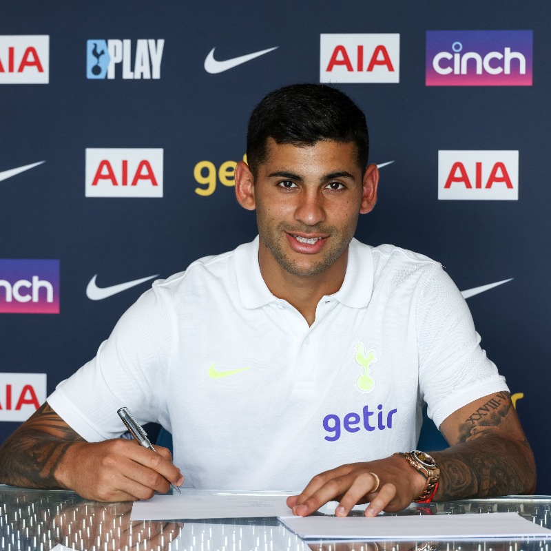 SpursOfficial's tweet photo. ✍️ We are delighted to announce the permanent signing of Cristian Romero.