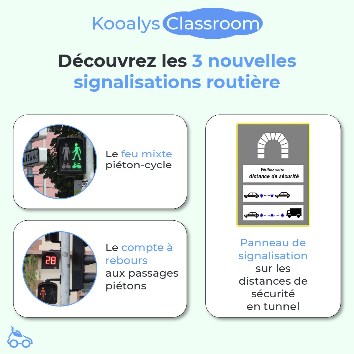 Le code de la route intègre de nouvelles signalisations routières 🚦

Un arrêté publié le 5 juillet 2022 vise à sécuriser les usagers de la route (piétons, cyclistes et automobilistes)

On vous présente les trois nouvelles signalisations ⬇️ 
bit.ly/3AYSAWk
