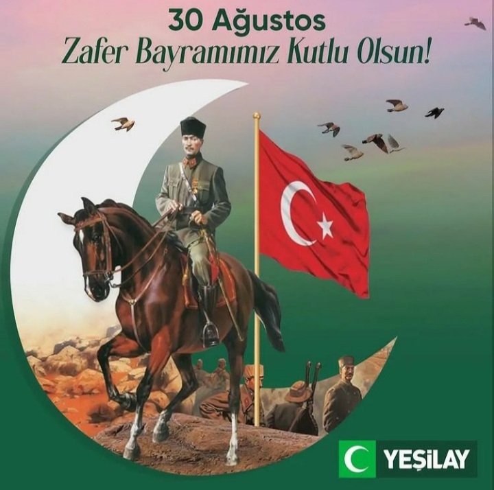 Büyük zaferimizin 100. yılı; 30 Ağustos Zafer Bayramımız kutlu olsun! 🇹🇷
Ulu Önder Mustafa Kemal Atatürk’ü, silah arkadaşlarını ve tüm aziz şehitlerimizi hayırla anıyoruz. #Yeşilay #30AğustosZaferBayramı