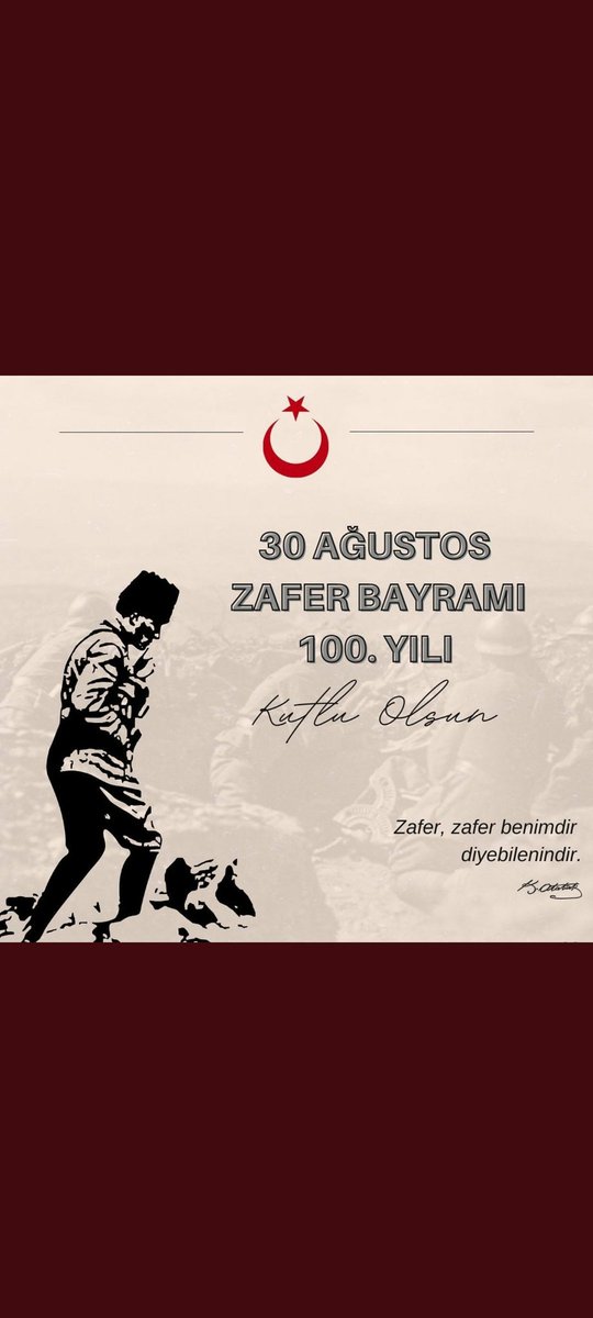 FarabiMut's tweet photo. 30 Ağustos Zafer Bayramımızın 100'üncü yılını kutluyor, başta Gazi Mustafa Kemal Atatürk olmak üzere tüm silah arkadaşlarını sevgi, saygı ve minnettle anıyoruz.🇹🇷
#30Agustos
#ZaferBayramımız https://t.co/YVqSRYjQZo