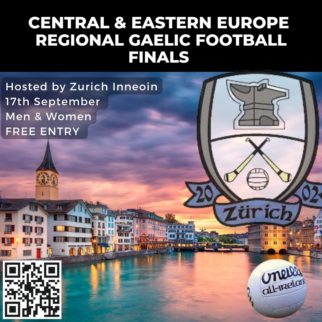 Players from 9 cities will descend on Zürich for <a href="/GaelicGamesEuro/">Gaelic Games Europe</a> Central &amp; Eastern Europe Region football final round on 17th Sept. Regional champions 22 for both men and ladies to be crowned on the day. All supporters are welcome on the day (and for the night that follows 😉)