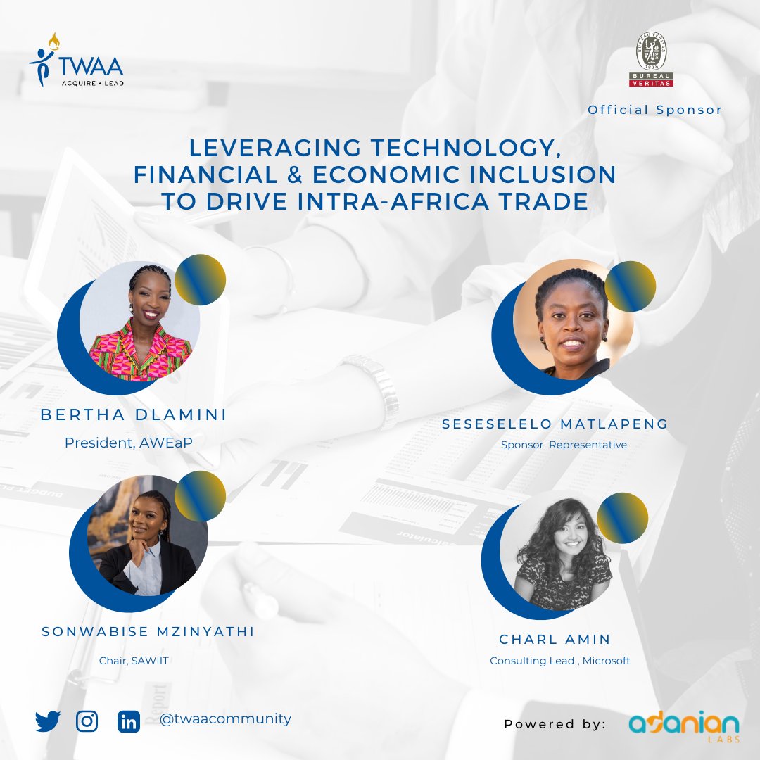 In celebration of women’s month, TWAA in partnership with @adanianlabssa and @africanwomeninbusiness (AWIB) and @bureauveritas is hosting an event that will also mark the official launch of Women in Tech Africa Platform. #womenintech #twaacommunity #TWAASAlaunch