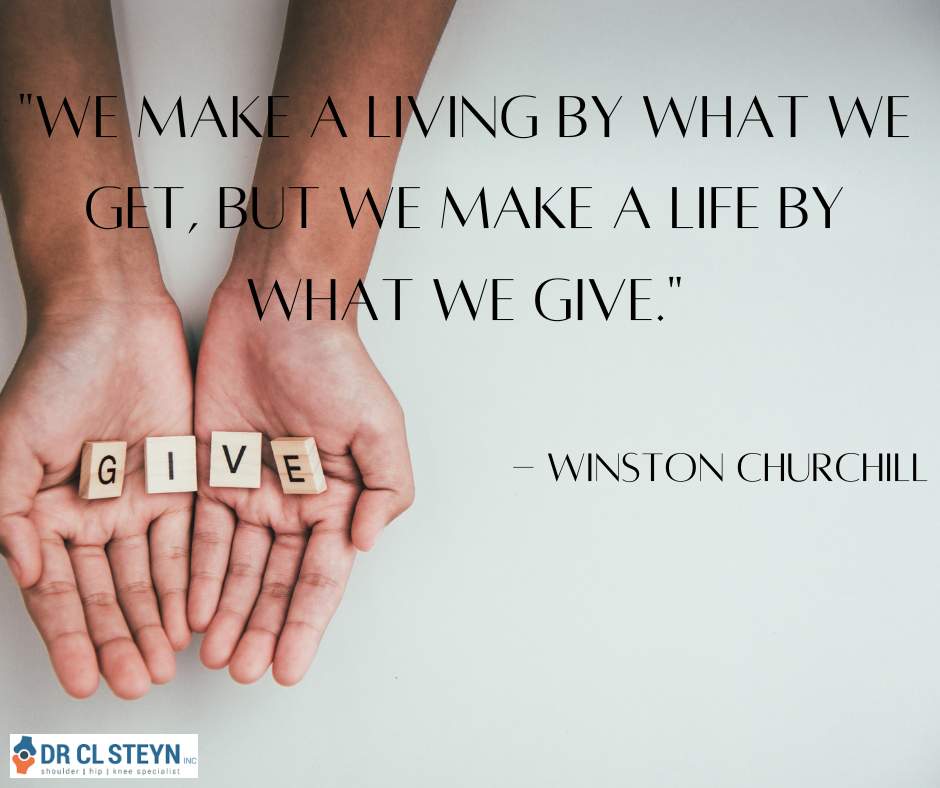 DrCLSteyn's tweet photo. "We make a living by what we get, but we make a life by what we give." - Winston Churchill #give #lifeiswhatyoumakeit #life #qotd #makealiving https://t.co/c90MwYysW3