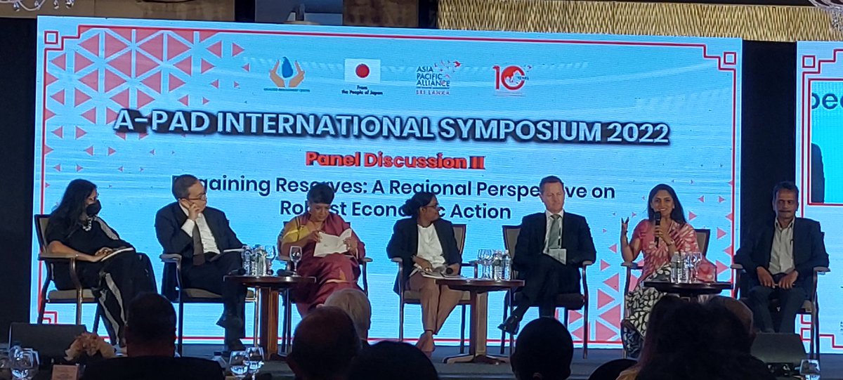 aitkenspence's tweet photo. "Ports in Sri Lanka, particularly Port of Colombo has great potential with its strategic location and we must leverage on Sri Lanka's unique preposition," - @DhashmaStep, COO Freight and AVP Maritime &amp; Freight Logistics of Aitken Spence, speaks at @apadlk International Symposium https://t.co/thvsPGKAsV
