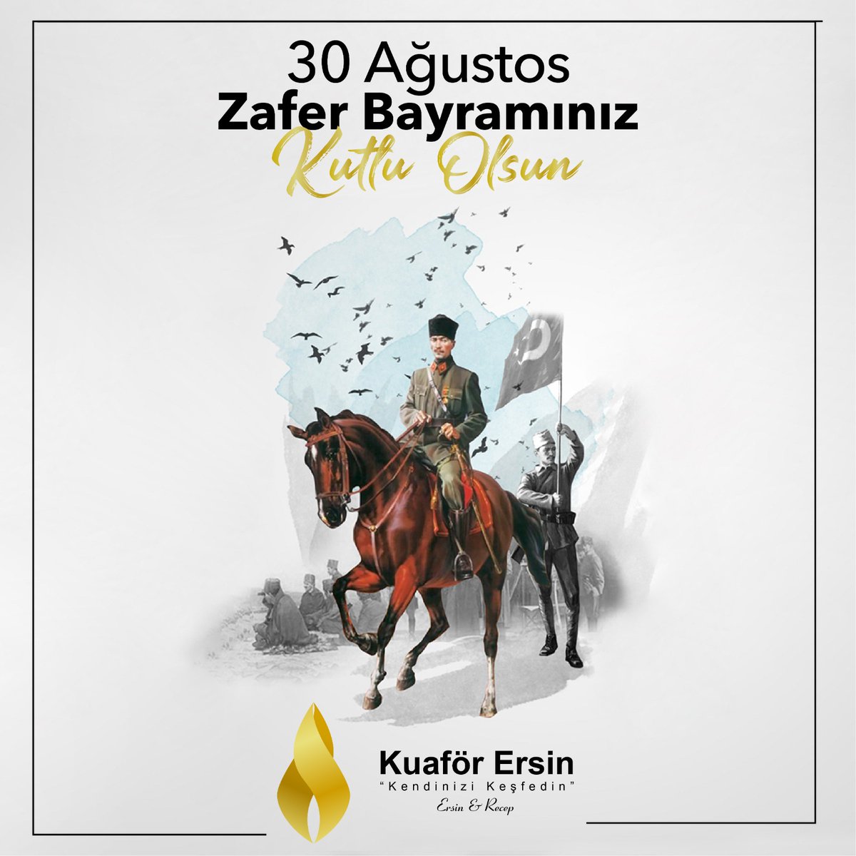 30 Ağustos Zaferi’nin 100. yıl dönümünde başta Gazi Mustafa Kemal Atatürk ve silah arkadaşları olmak üzere tüm kahramanlarımızı saygı, rahmet ve minnetle anıyoruz.
30 Ağustos Zafer Bayramınız Kutlu Olsun.

#30ağustoszaferbayramımızkutluolsun #kuaförersinrecep