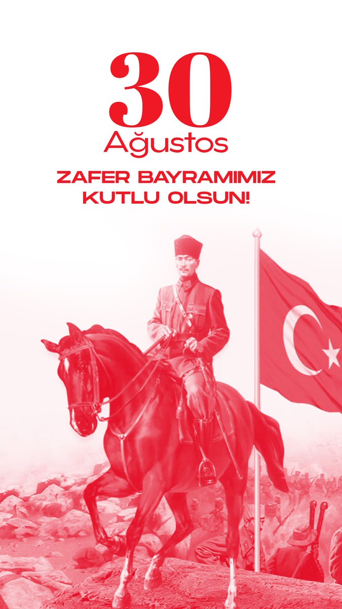 En büyük zaferimiz olan 30 Ağustos'u coşku ile, en içten dileklerimle kutlarken Türk milleti için bu uğurda can veren tüm şehitlerimizi, kahraman gazilerimizi saygı ve millet ile anıyorum. 30 Ağustos Zafer Bayramımız kutlu olsun!🇹🇷