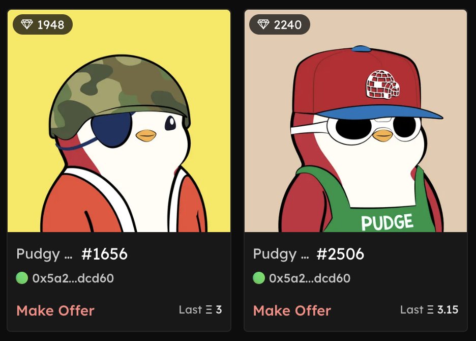 0xbooonon's tweet photo. and now has two more @pudgypenguins by his side https://t.co/3l6FxzoKvY