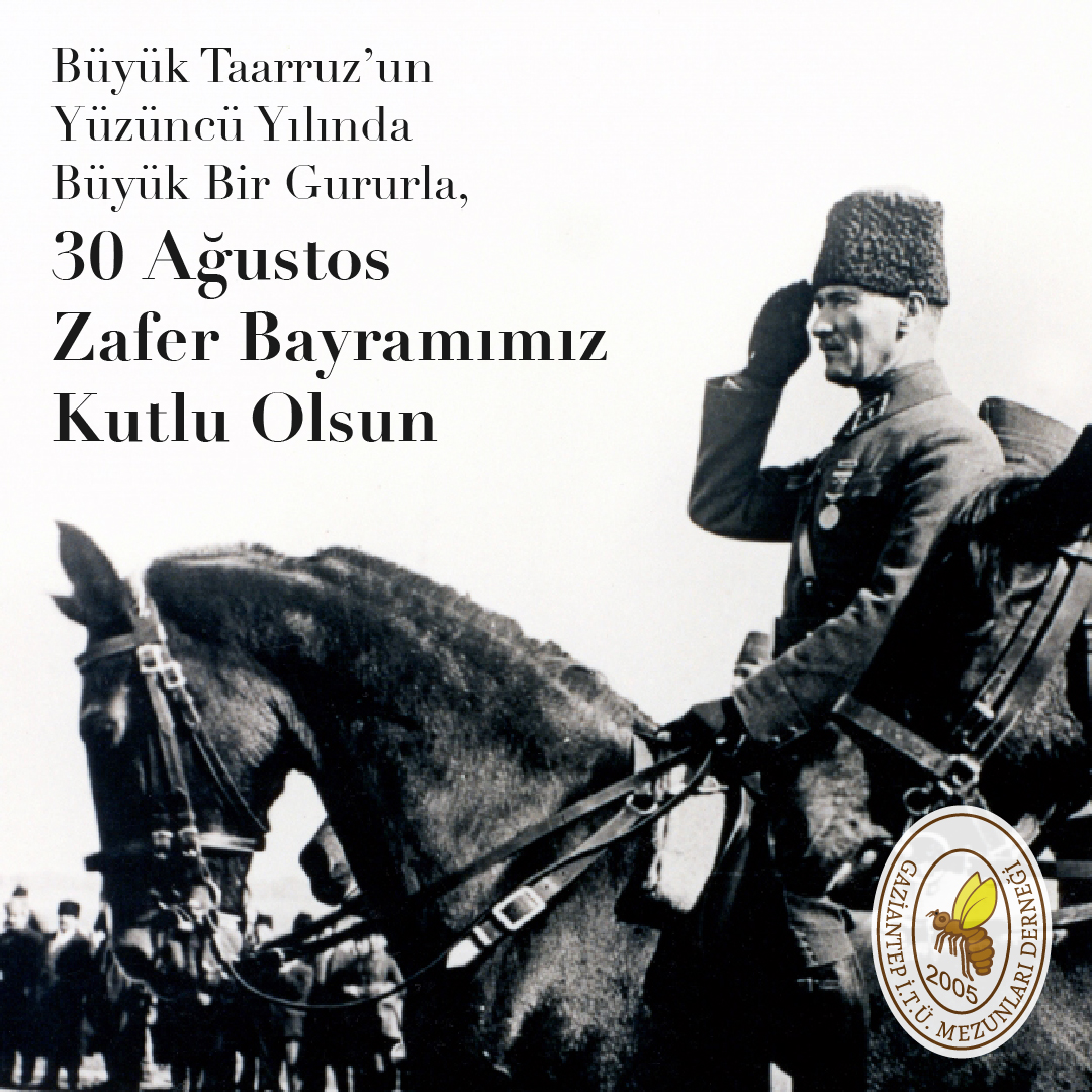 itugaziantep's tweet photo. BÜYÜK TAARRUZ’UN YÜZÜNCÜ YILINDA, BÜYÜK BİR GURURLA…30 AĞUSTOS ZAFER BAYRAMIMIZ KUTLU OLSUN! 🇹🇷🇹🇷🇹🇷 https://t.co/jRAFrY0eCP