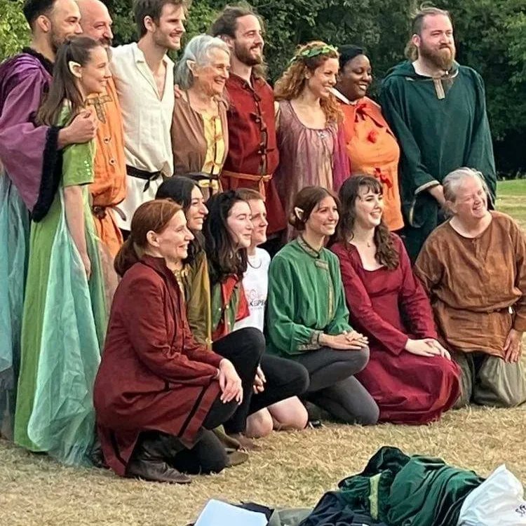 elina_mustonen's tweet photo. Our wonderful cast from yesterday's @60HrShakespeare production of As you Like It. Duke Ferdinand is happy and grateful. 🎭💕#Shakespeare #ayli #asyoulikeit #dukeferdinand #dukesenior #leamingtonspa #actorslife https://t.co/xihJwr7ccp