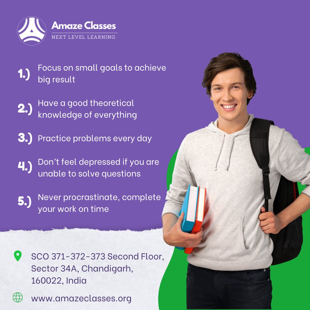 classes_amaze's tweet photo. Let me show you how to get the highest rank.

IIT JEE is a very prestigious and fiercely competitive exam. To achieve the highest rank possible, I would suggest that you follow all of these tips.

#premiumcoachinginstitute #educationtrust #premiumeducationinstitute #amazeclass https://t.co/Vnzc6UNXbL