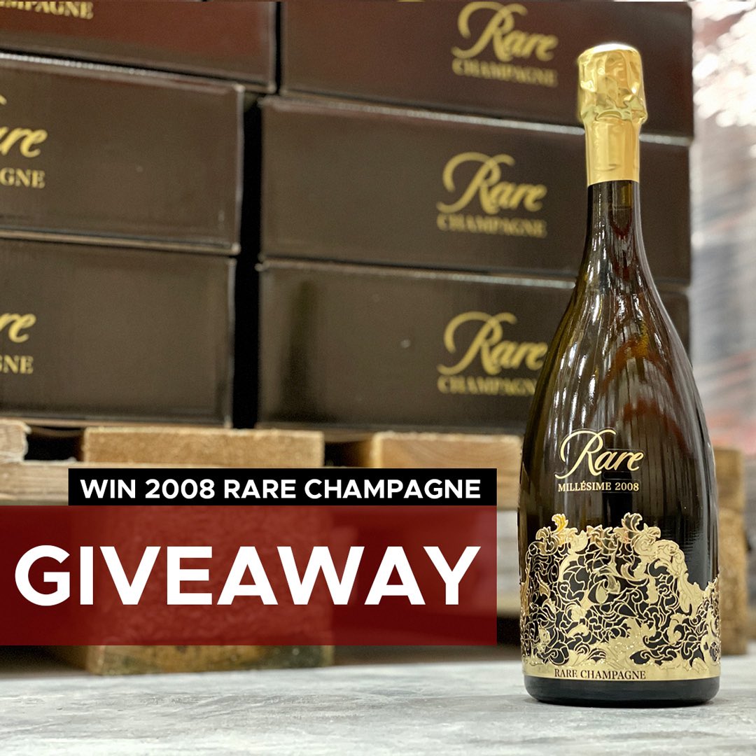 GIVEAWAY: Win a 2008 Rare Champagne
 
Two easy steps to enter: 
1: Follow <a href="/RareWineGroup/">RareWine Group</a>
2: Retweet this post
 
The winner is randomly chosen Tuesday September 6 among all who entered. 
 
Legal drinking age is required.
The winner will be announced here. 

#giveaway #champagne