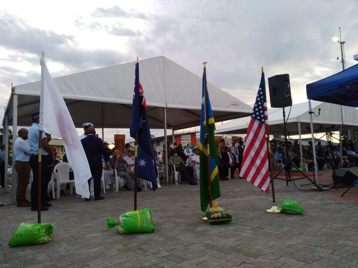 MPodokolo's tweet photo. Opening event of the Pacific Partnership 2022 in Honaira 🇸🇧.PM Sogavare also attended the event and was given the highest Naval honour. https://t.co/Y7lBGB5uiQ