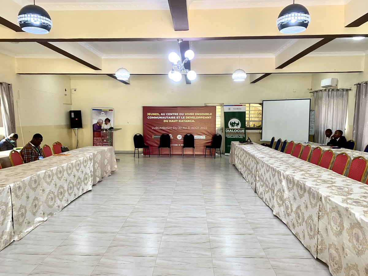 dialogueinterg1's tweet photo. RDC//LUBUMBASHI //LE 30.08.22
Mise en place terminée…
Ouverture en ce jour au centre de recherche ARUPE des assises du mini dialogue dans la ville de #Lubumbashi. Jeunes au centre du vivre ensemble communautaire et le développement du Haut-Katanga. https://t.co/35Qd0tXEQw