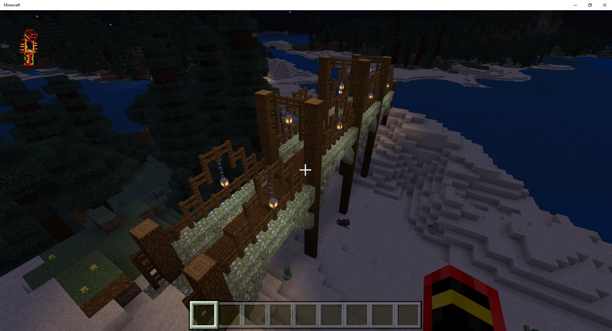 IAmNemode's tweet photo. Not the WORSE bridge I've built. (tried to use just the surrounding blocks only) Practicing bridges v_v #minecraft #minecraftbedrock https://t.co/rTZKa5nNVv