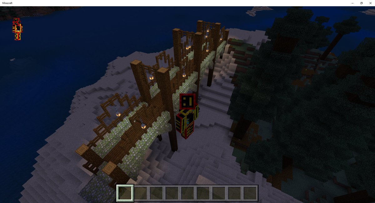 IAmNemode's tweet photo. Not the WORSE bridge I've built. (tried to use just the surrounding blocks only) Practicing bridges v_v #minecraft #minecraftbedrock https://t.co/rTZKa5nNVv