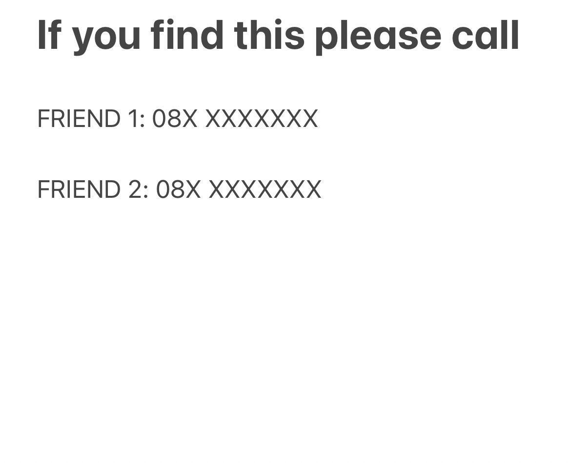 jesskellynt's tweet photo. If you’re going to @EPfestival this weekend, write up a note like this and set it as your screen lock image.

That way if you lose your phone, whoever finds it will know who to call to give it back. https://t.co/qikDT3VcXf