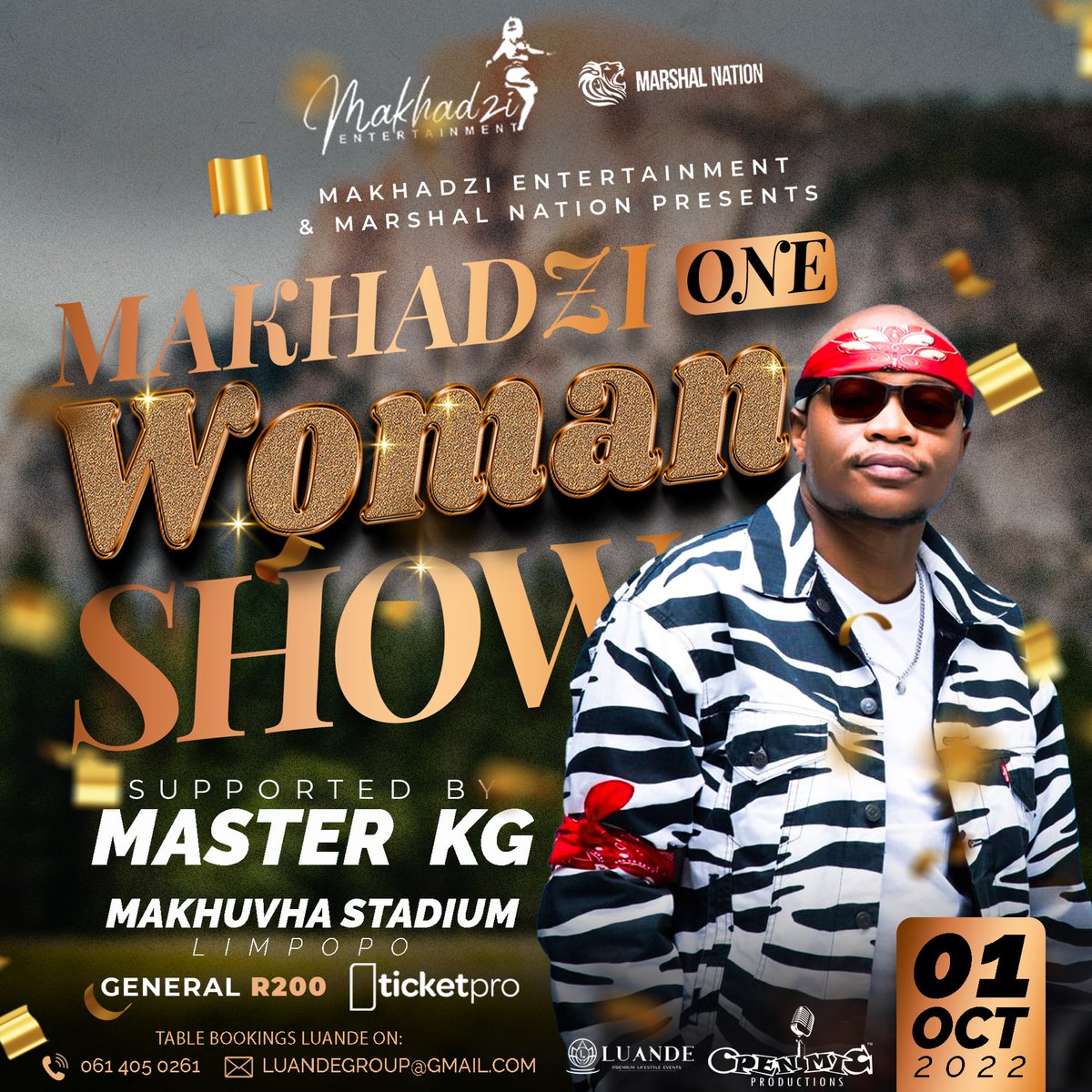 Makhadzi One Woman Show
Tickets are now available ticketpros.co.za/portal/web/ind… #MakhadziOWS2022