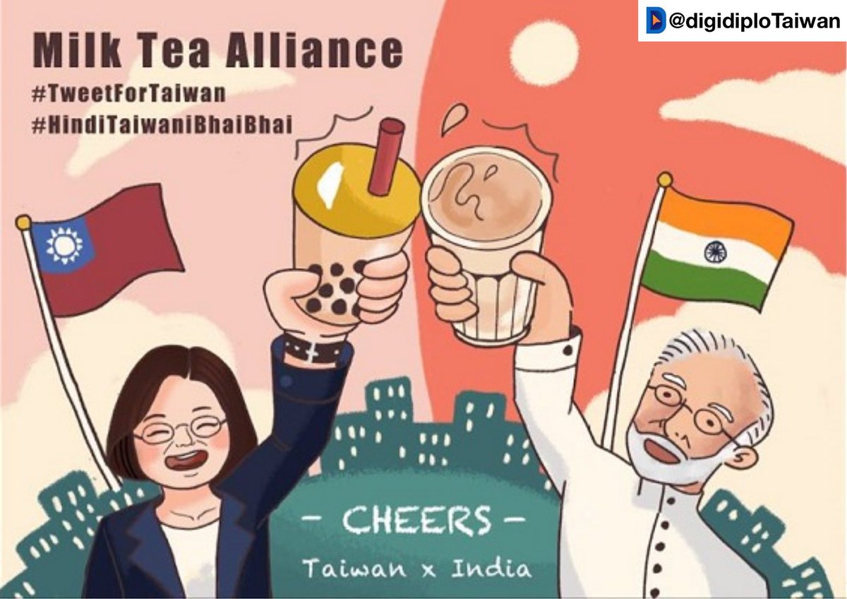 digidiploTaiwan's tweet photo. India recently called China’s actions towards Taiwan “ militarisation of the Taiwan Strait”. Seems like New Delhi is no longer shy to make direct criticism on China's aggression towards Taiwan. Kudos and a cup of🧋to India for the new groove! #milkteaalliance https://t.co/EWaiKSC76o