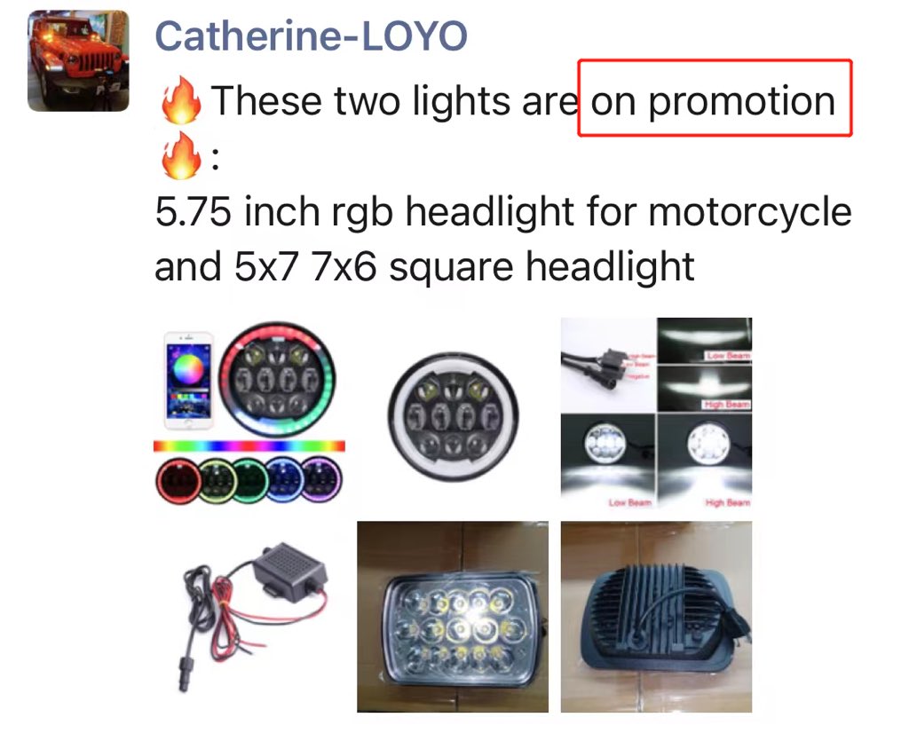 LOYOCatherine's tweet image. 🔥These two lights are on promotion🔥: 
5.75 inch rgb headlight for motorcycle and 5x7 7x6 square headlight #headlight #ledreplacement #squareheadlights #roundheadlights #5x7headlight #5.75headlight #rgbheadlight #loyo #promotion #caraccessories