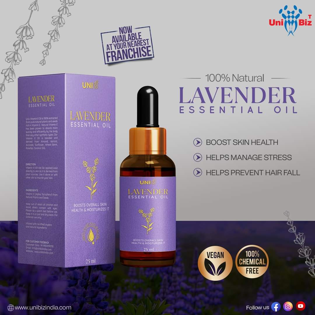 UNIBIZ890's tweet photo. Unifresh Lavender essential oil is the most popular and versatile essential oil with multiple benefits. It has anti-inflammatory, anti-fungal, anti-bacterial and antiseptic
#healthyhair #naturalhair #unibiz #greatunibiz #directselling #networkmarketing #directsellingindia https://t.co/Zlst2ANT5Q