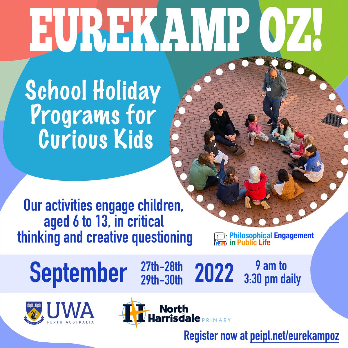 PEiPL2's tweet photo. https://t.co/cuDt9Rk3EA!
#whattodoinperth #holidaycamp #kids #uwa #philosophy #perthisok #kidsinperth #philosophyforchildren #p4c #childrensuniversity #holidays https://t.co/7EbhGTKg4p