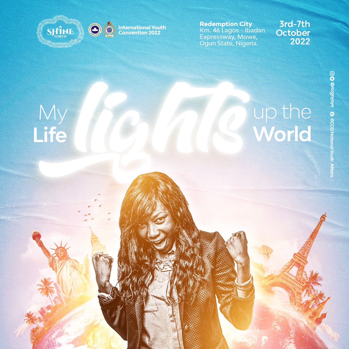 rccgyayaglobal's tweet photo. #DeclareWithUs
My life lights up the world. My glory is not hidden, I Arise, I shine Forth!
You say?
#ShineForth #RCCGIYC2022 https://t.co/AMe09pLFeh