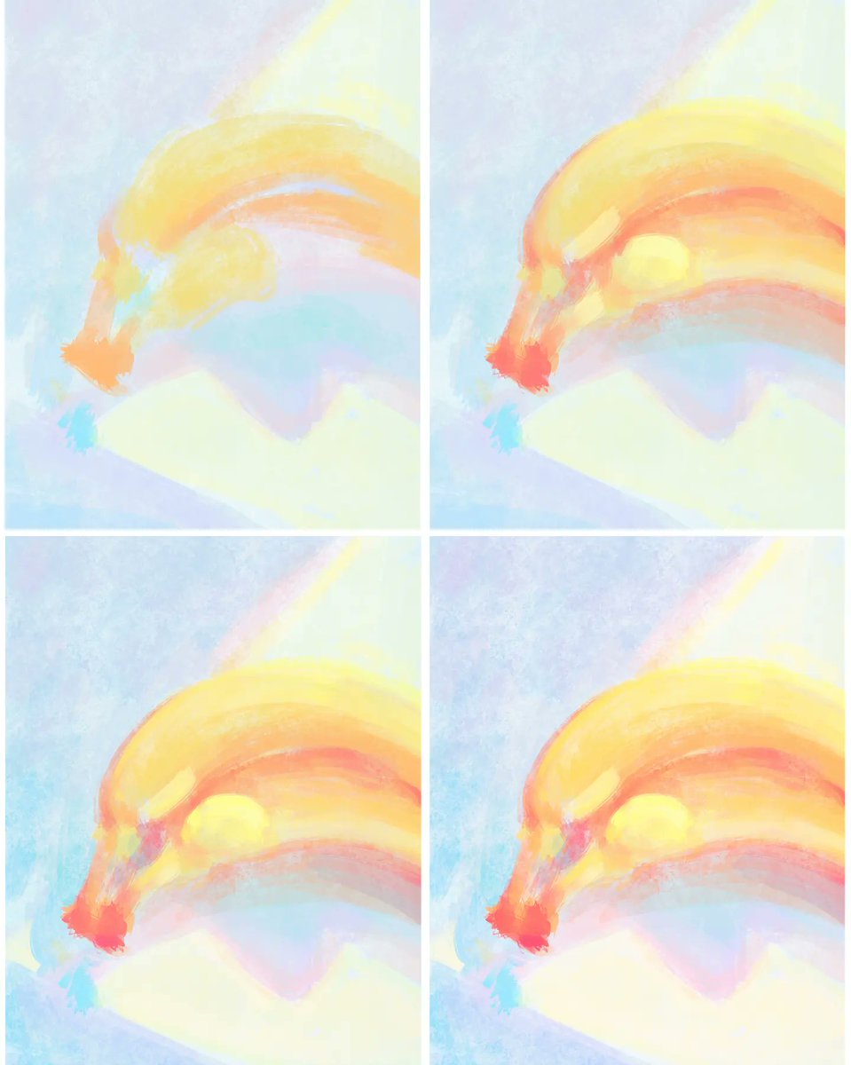 dourener_'s tweet image. 练习Ⅰ步骤 
#drawingpractice #colourpractice #colour #illustration #banana #light