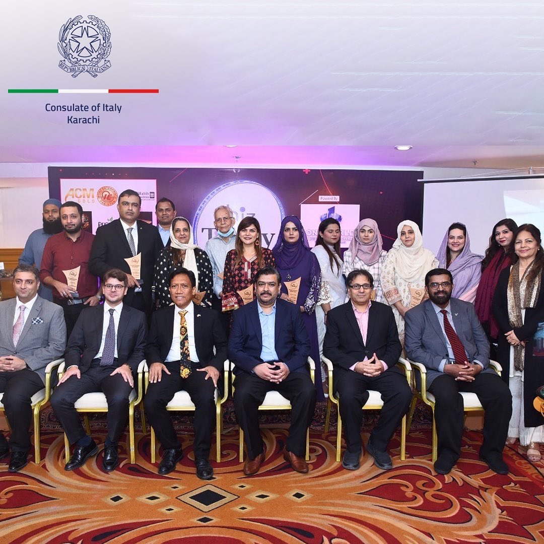 ItalyinKarachi's tweet photo. The chief guest at the annual Biz Today Awards was H.E. Danilo Giurdanella, the Consul of Italy in Karachi, where he acknowledged the winners and spoke about Pakistan and Italy's trading relations.
#BizToday #PakItaly #DaniloGiurdanella #ConsulateofItaly https://t.co/2VXpKGxSUe