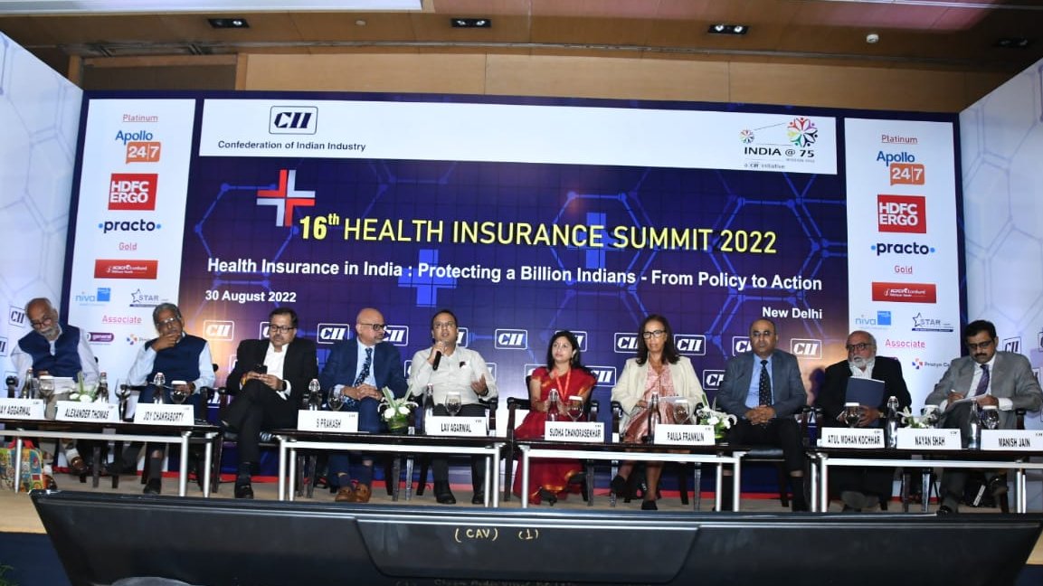 FollowCII's tweet photo. "India needs to be known as the medical hub for the world." - Lav Aggarwal, Additional Secretary, @MoHFW_INDIA at #16thCIIHealthInsuranceSummit. #Insurance4All #cii4health @NITIAayog @CII4Health https://t.co/vdUfkDCKVi
