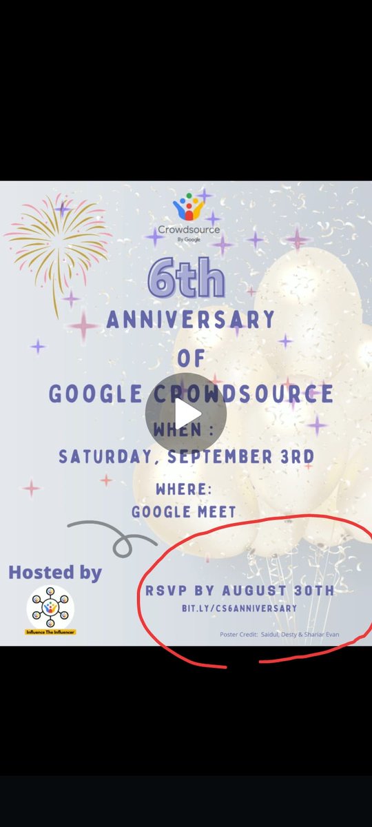 SaidulKarim01's tweet photo. Let's together Celebrate the 6th anniversary of #Google #Crowdsource. 🎉🎉 
Curious to Join Us? Click here...
 https://t.co/h1Y3I1algn 

See you 3rd September..
@almostshubham @hashtagcharu @verma_aish @detrisa @msaevan101 
#anniversary #CrowdsourceCommunity 
#InfluencerAcademy https://t.co/X5Fn6oew2S