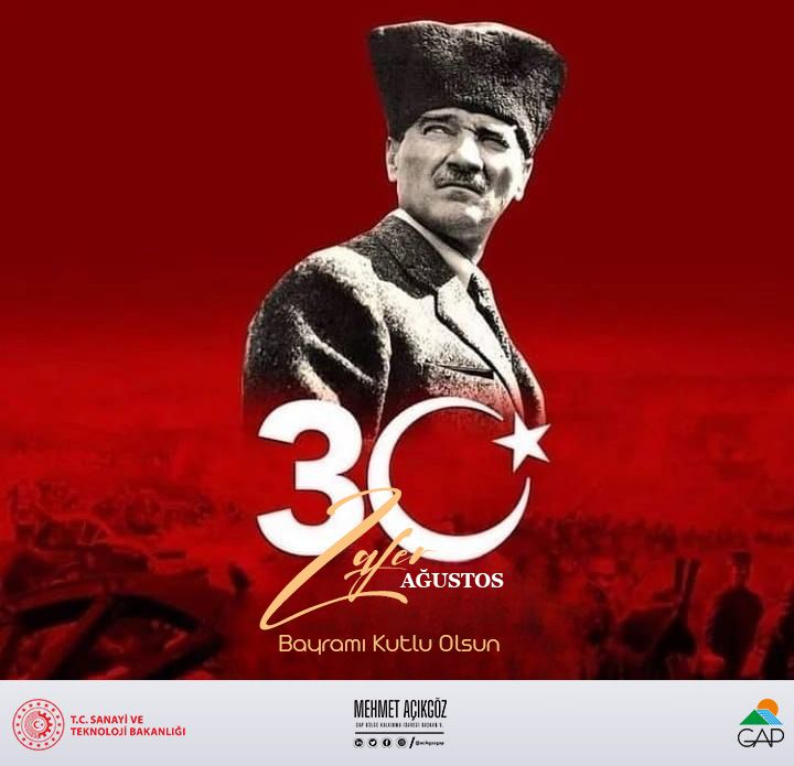 30 Ağustos Zafer Bayramımızın 100. yılında Gazi Mustafa Kemal Atatürk başta olmak üzere tüm kahramanlarımızı saygı ve minnetle anıyorum. #30AğustosZaferBayramı