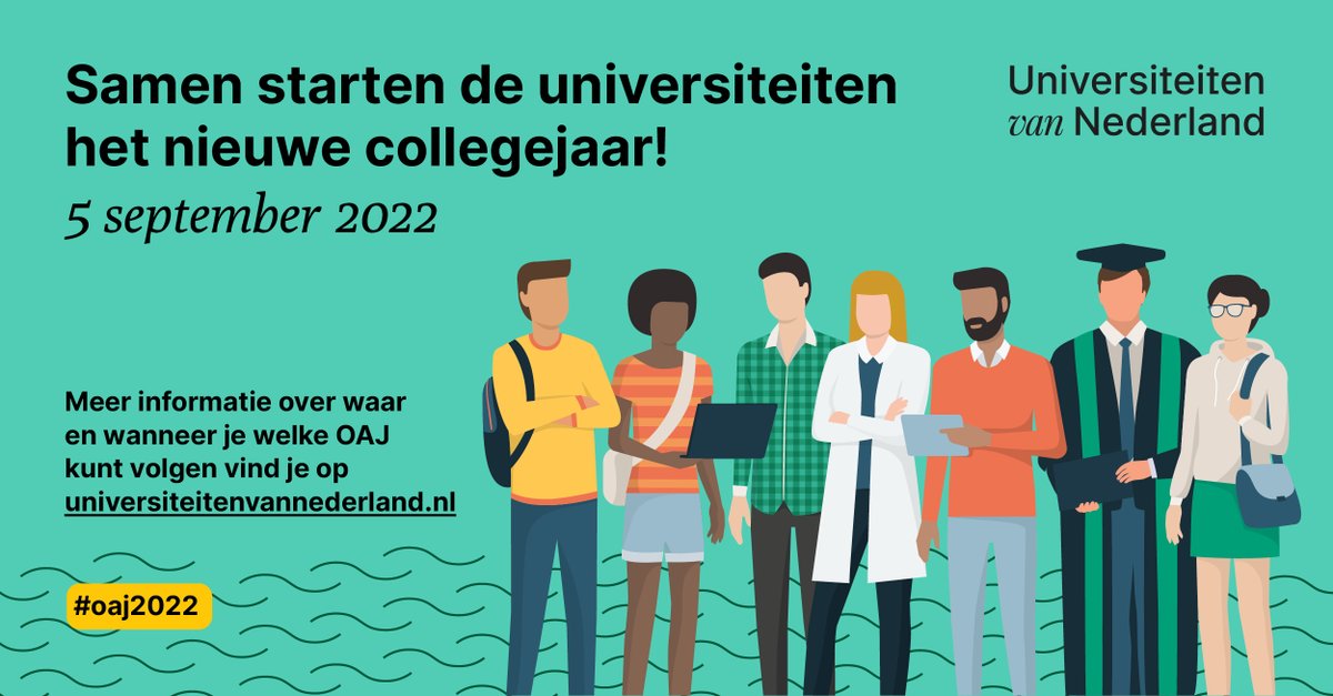 Samen starten de universiteiten het nieuwe collegejaar! Ben jij benieuwd hoe de universiteiten op 5 september de start van hun nieuwe collegejaar vieren? Lees snel het nieuwsbericht en ontdek het blokkenschema: bit.ly/3cBGh97 #oaj2022 #OAY2022