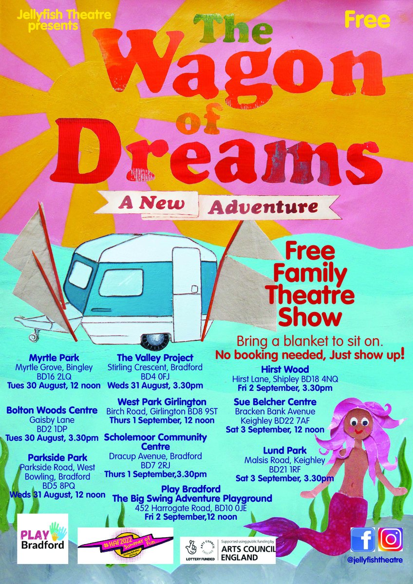 #Free family #theatre show in a variety of dates and locations this week 🎭 end your #summerholidays  with a fun day out ☀️

Don't forget your blankets!

#keighleyevents #bradfordevents #familytheatreshow #freeevents #kidsactivities
