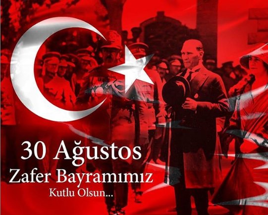 Büyük zaferin yıldönümünde Gazi Mustafa Kemal Atatürk ve silah arkadaşları ile vatanı uğruna canlarını feda eden aziz şehitlerimizi saygı ve minnetle anıyoruz. 30 Ağustos Zafer Bayramımız kutlu olsun.