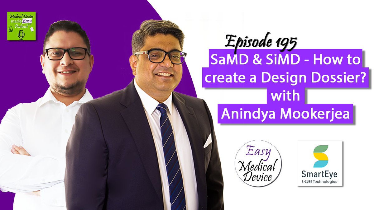 elazzouzim's tweet photo. PODCAST RELEASE
I had the pleasure of inviting my partner Anindya Mookerjea to talk about SaMD and SiMD Design Dossier.
Listen to it now
https://t.co/deORFScjEW 
#medicaldevices #easymedicaldevice #regulatoryaffairs https://t.co/JpAMYpoogB
