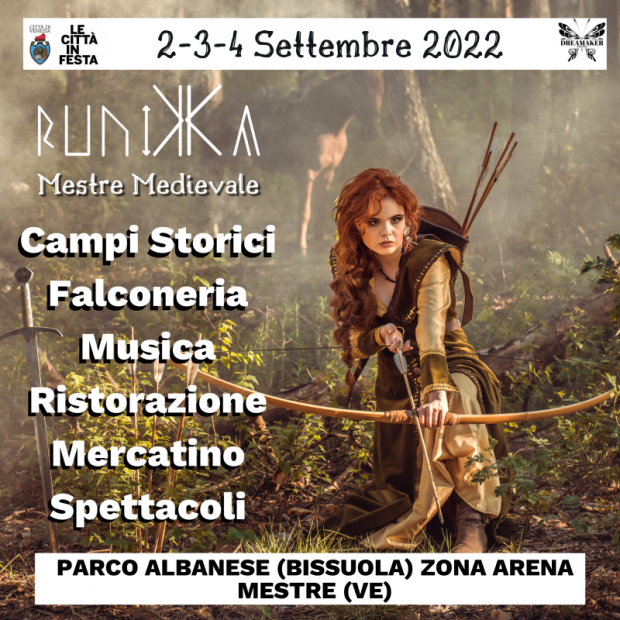 comunevenezia's tweet photo. 🔶#LeCittàInFesta #ParcoAlbanese🔶
Dal 2 al 4 settembre al parco Albanese di Mestre torna #Runika – Mestre medievale
📌Tre giornate di spettacoli, rievocazioni, concerti e mercatino a tema Medioevo
📌Ingresso gratuito
🔎https://t.co/P8yJFeGt0s https://t.co/VyNGxVCz3q