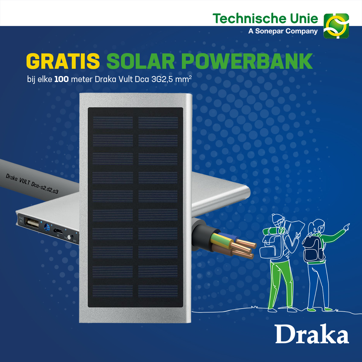 Bij elke 100 meter Draka Vult DCA 3G 2,5 mm voedingskabel ontvangt u nu een solar powerbank cadeau! 100% groen én gratis opladen. 
Bestel direct: bit.ly/3P8EiXg
#draka #duurzaam #cadeau