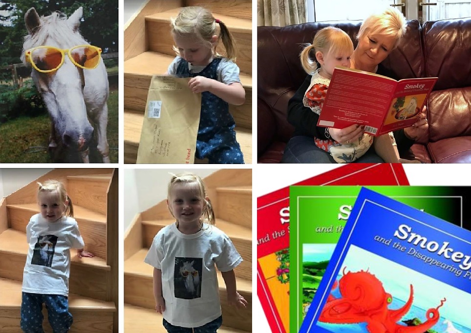 smokeyadventure's tweet photo. Meet the little girl who enjoys reading Smokey and the Secret of Christmas Magic https://t.co/4Cdwbx1A6V with her grandmother, and loves wearing her Smokey #teeshirt! #bookseries #ilovesmokey #yellowsunglasses #readingandlearningtogether https://t.co/BXsjYS0Gaq