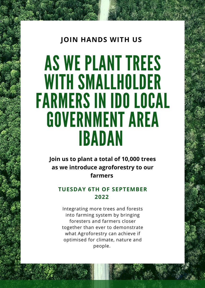 prowpman's tweet photo. AGROFORESTRY FOR CLIMATE, NATURE AND PEOPLE.
@FMEnvng @fmeclimateng @ProfAdepoju @oyostategovt  @FRINOFFICIAL #FAN https://t.co/44JfmeEBdy