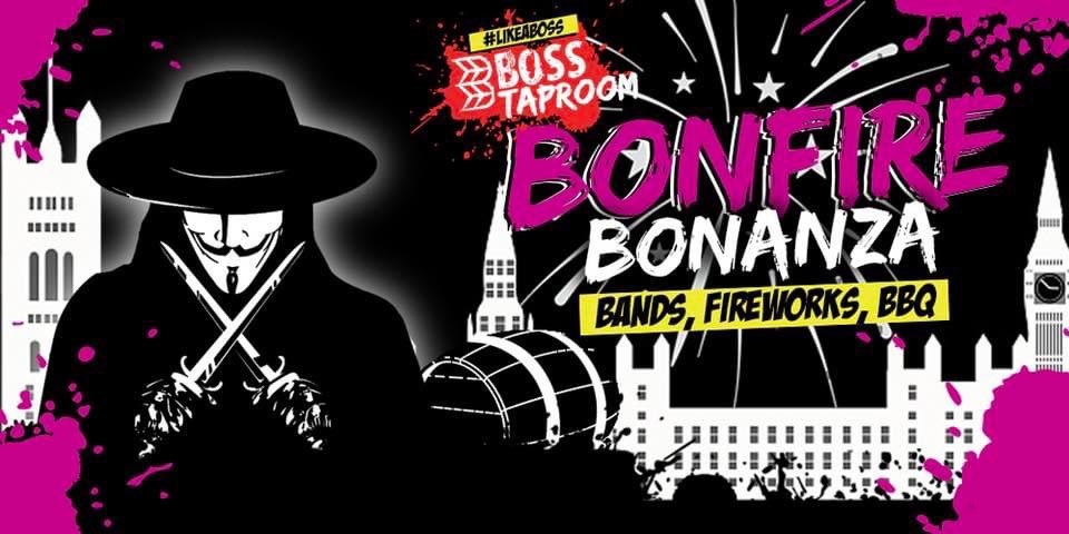 BossTaproom's tweet photo. The Boss Bonfire Bonaza 2022

things to expect
- a BBQ
- huge fireworks display
- live bands 
- food anarchy ​
- freshly brewed beer

all ​of this for only ​£5 which includes ​a free jumbo hotdog! https://t.co/zCrNiIU8B3