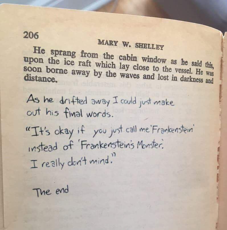 reviewwales's tweet photo. Happy birthday Mary Shelley,  born today in 1797. Here's a reminder of how her Gothic masterpiece Frankenstein REALLY ended... https://t.co/JPbGNetiPy