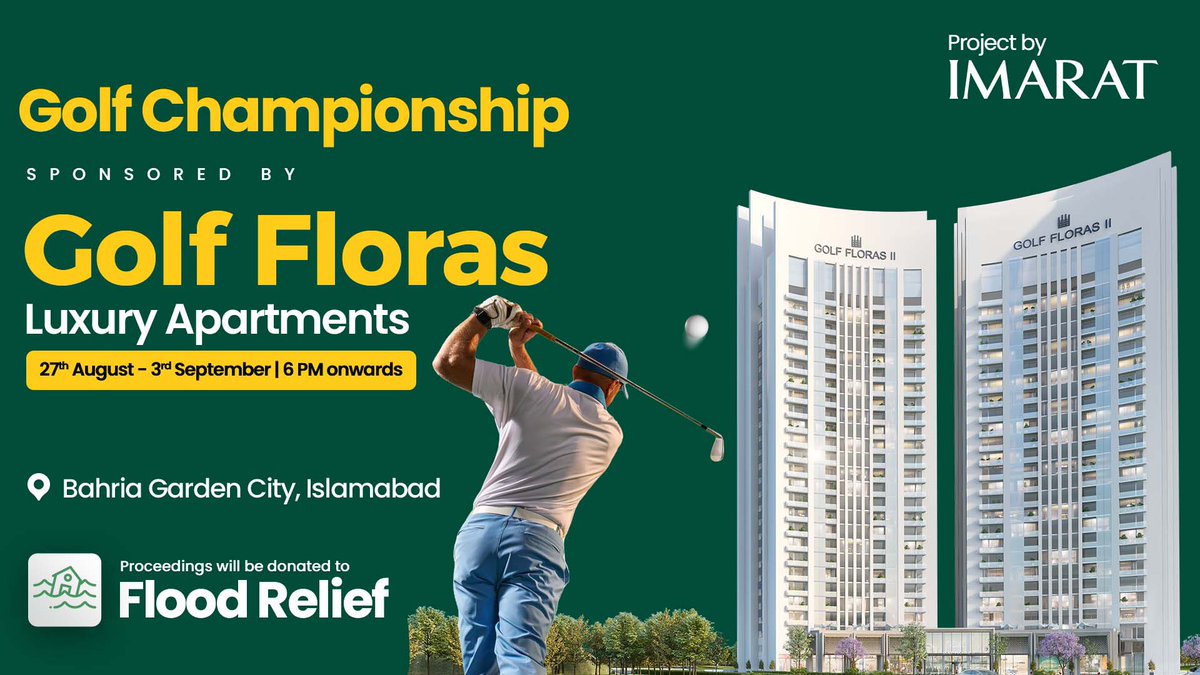 golffloras2's tweet photo. Tee off for Charity 🏌️

Golf Floras II, ranked among the top 20 Luxury Resort Living projects in the world, is hosting the Golf Championship 2022 at its Golf Course.

𝐓𝐡𝐞 𝐩𝐫𝐨𝐜𝐞𝐞𝐝𝐢𝐧𝐠𝐬 𝐰𝐢𝐥𝐥 𝐛𝐞 𝐝𝐨𝐧𝐚𝐭𝐞𝐝 𝐭𝐨 𝐟𝐥𝐨𝐨𝐝 𝐚𝐟𝐟𝐞𝐜𝐭𝐞𝐞𝐬. https://t.co/fC4bCYhj1p