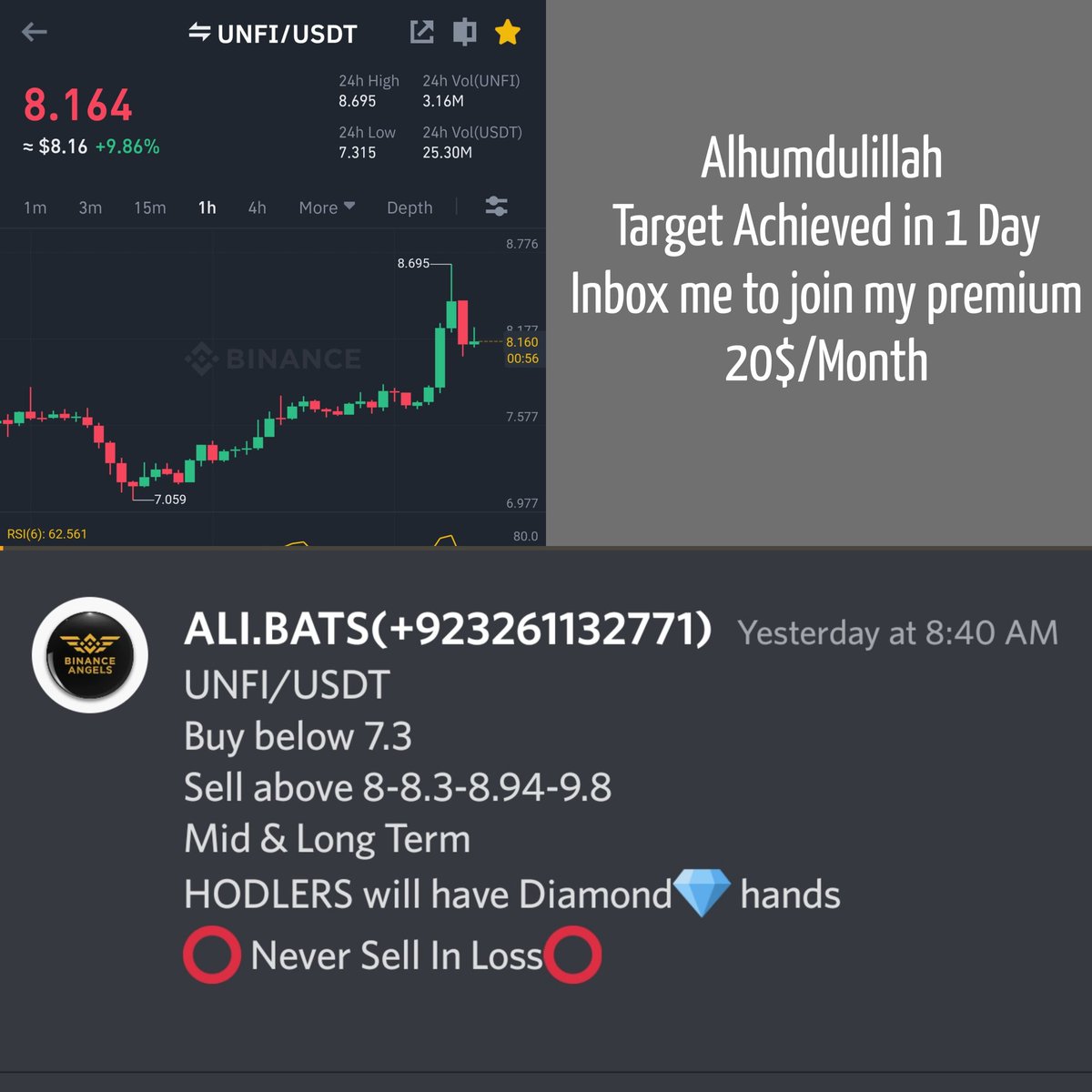 bats_crypto1's tweet photo. Alhumdulillah Target Achieved with pure 19% Profit 💕 https://t.co/1zoe2uAyCh