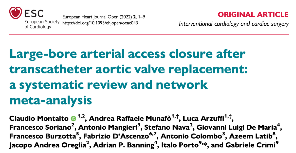 MdMontalto's tweet photo. 🔥 Just published in @ehjopen @escardio 

In 9259 patients undergoing TAVR:
🔸MANTA ⬇️ bleedings and vascular complications
🔸ProGlide ⬇️ vascular complications in RCT/PM trials
🔸ProStar performed poorly compared to MANTA and ProGlide

🔖 Read here!
https://t.co/8swxH9Peb2 https://t.co/bLQbpvf1wp