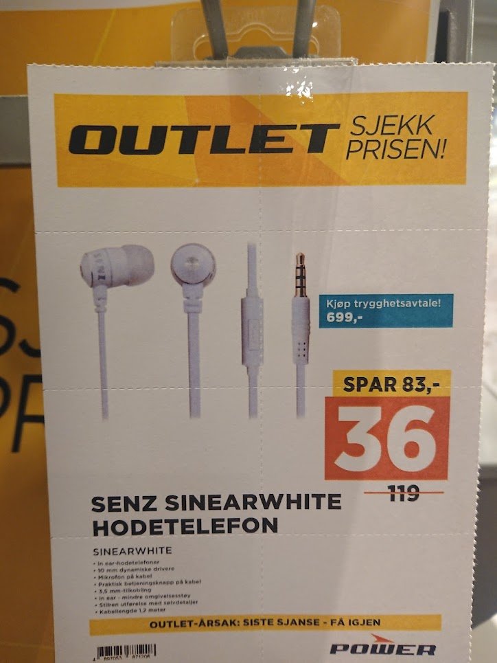 NetherFiX's tweet photo. Jøss! Æ tror æ skal ta den 699 NOK #trygghetsavtale til en 36 kr #Senz #hodetelefon!
#GodDeal #SjekkPrisen #UkensDeal #Power #PowerDeal https://t.co/e4jTiFy5BB