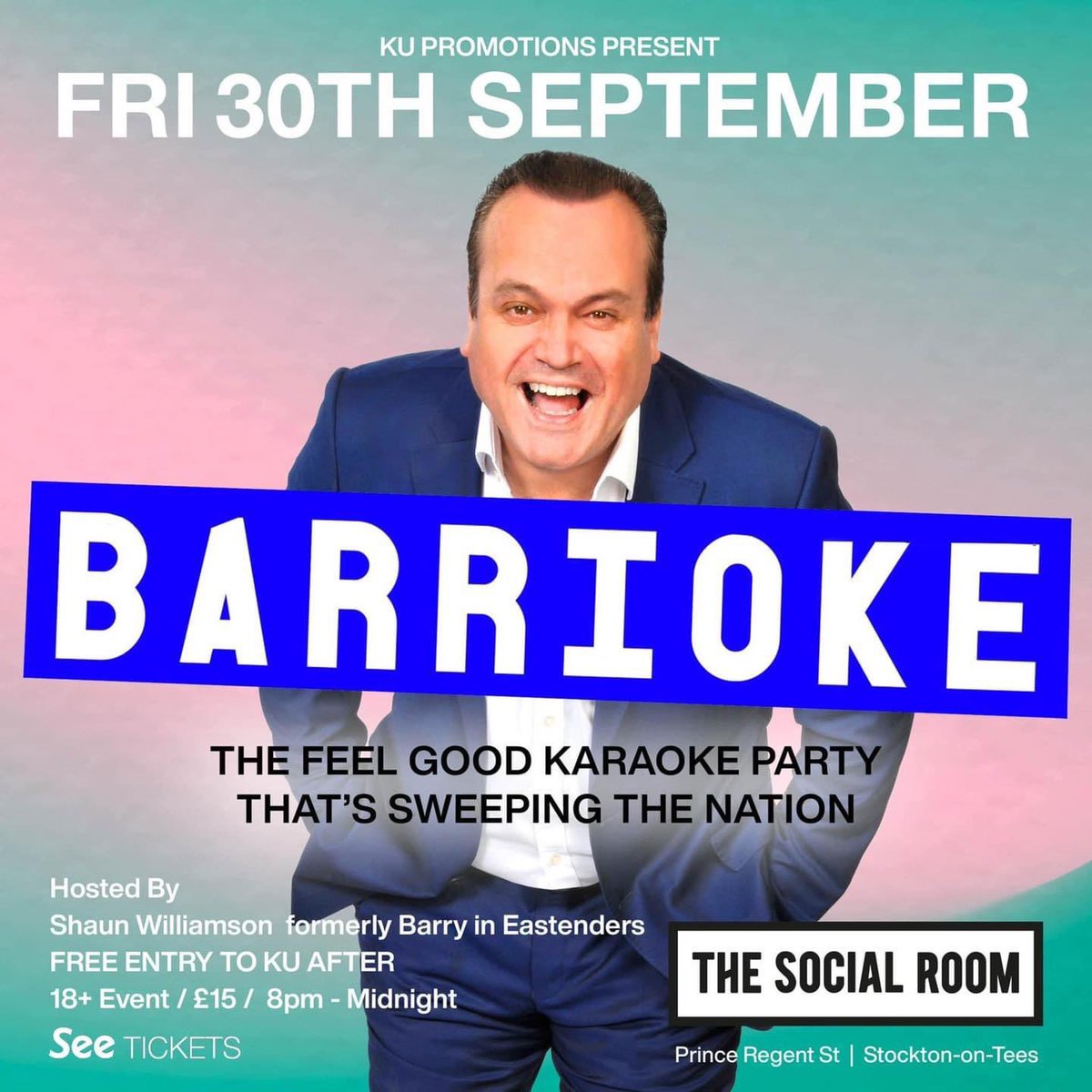 ‘’We’re gonna do it anyway‘’🙌

ICYMI📣

The star of EastEnders, Extras, Life’s Too Short and more recently a million viral videos, Shaun Williamson brings the legendary Barrioke to our new venue upstairs <a href="/SocialStockton/">TheSocialRoomStockton</a> on Friday 30th September🎤

🎫seetickets.com/venue/the-soci…