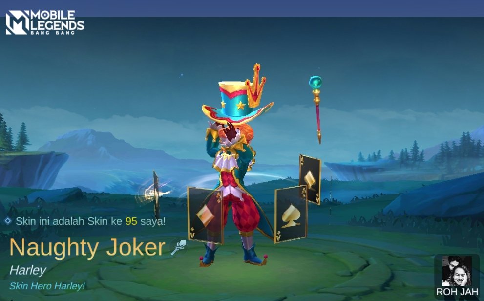 BayuYudith's tweet photo. Saya baru saja mendapatkan Skin baru Naughty Joker di Mobile Legends: Bang Bang! Ayo kita berhadapan melawan Player MOBA terbaik dunia bersama-sama! 
https://t.co/dHBFUyT972 https://t.co/BHCc4VfrgB
