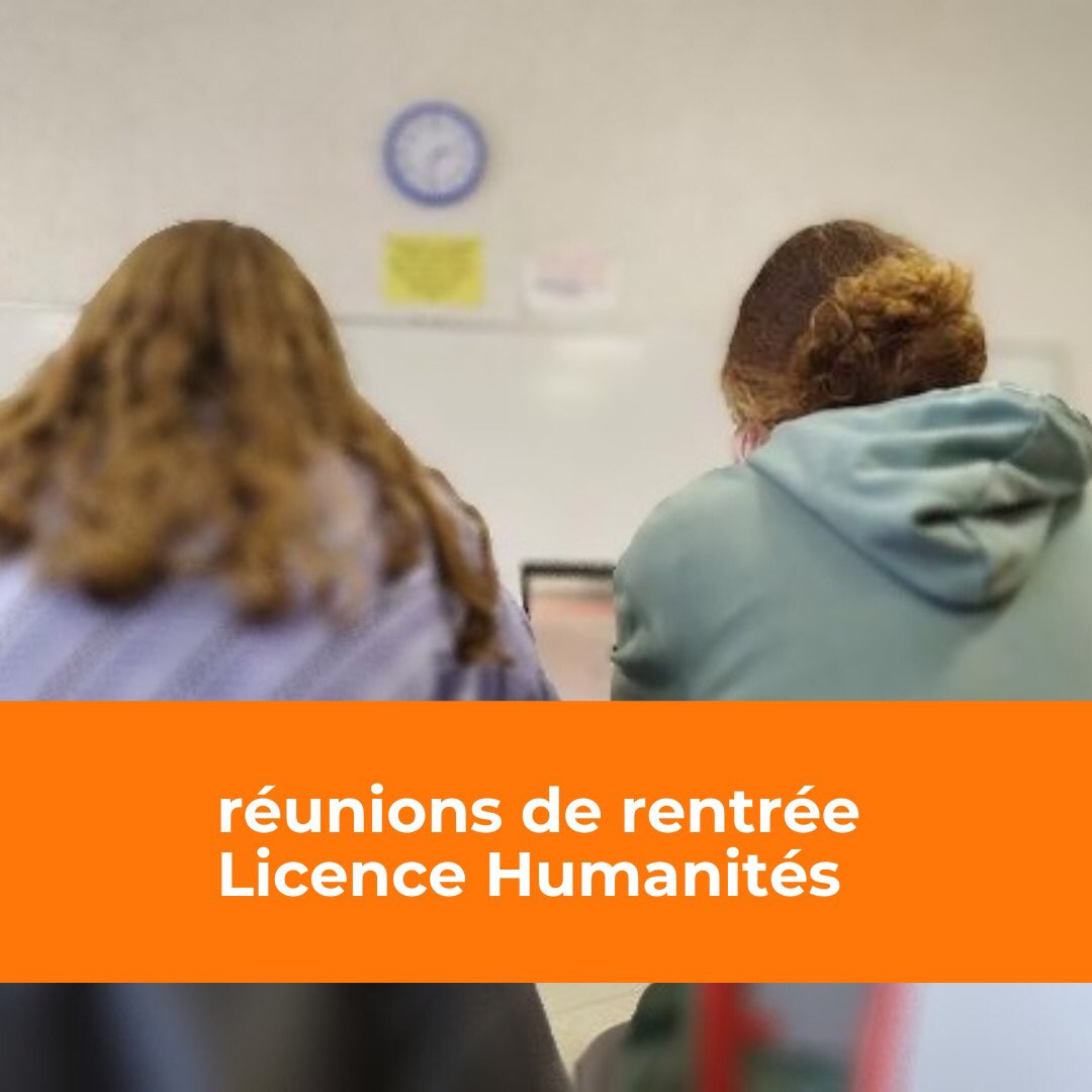 🤗réunions de rentrée : 

L1 : jeudi 08/09 à 13h30 

L2 : vendredi 09/09 à 13h30 

L3 : jeudi 15/09 à 13h30